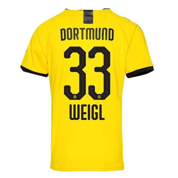 Tailandia Camiseta Borussia Dortmund NO.33 Weigl Primera 2019-2020 Amarillo